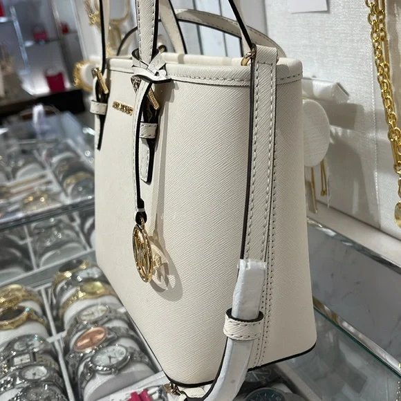 Michael Kors Jet Set Travel Extra-Small Top-Zip Tote Carryall  Bag
Light Cream - Picture 4 of 16